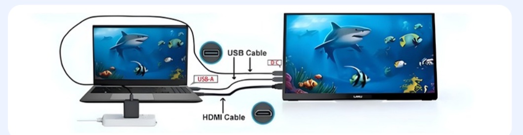 Twee kabels (HDMI + USB)